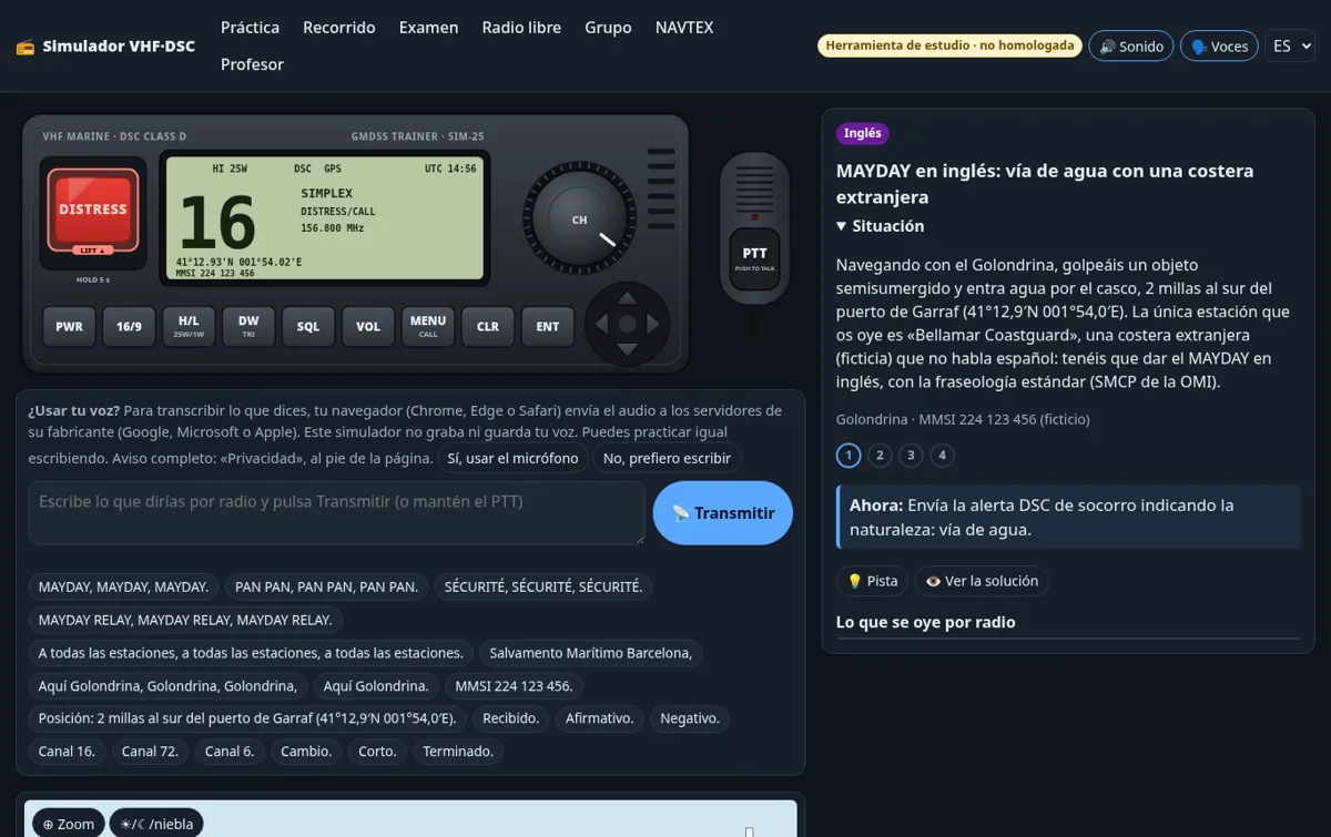 Escenario de radio en inglés